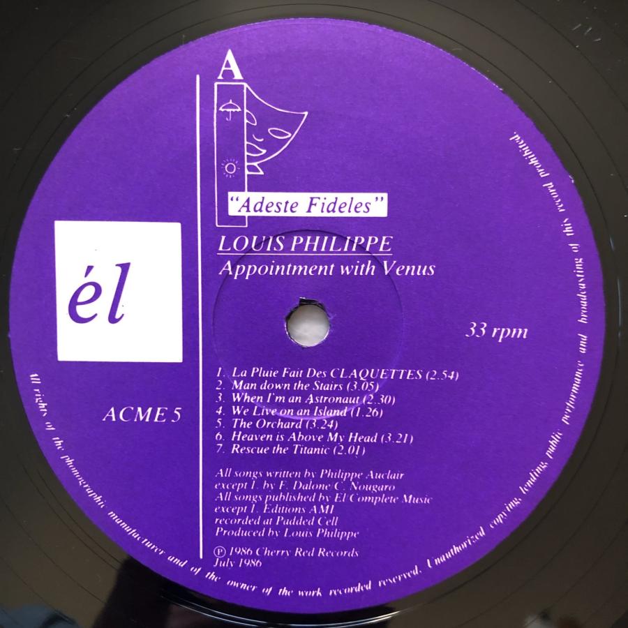 ルイ・フィリップ Louis Philippe 1986年 LPレコード Appointment With