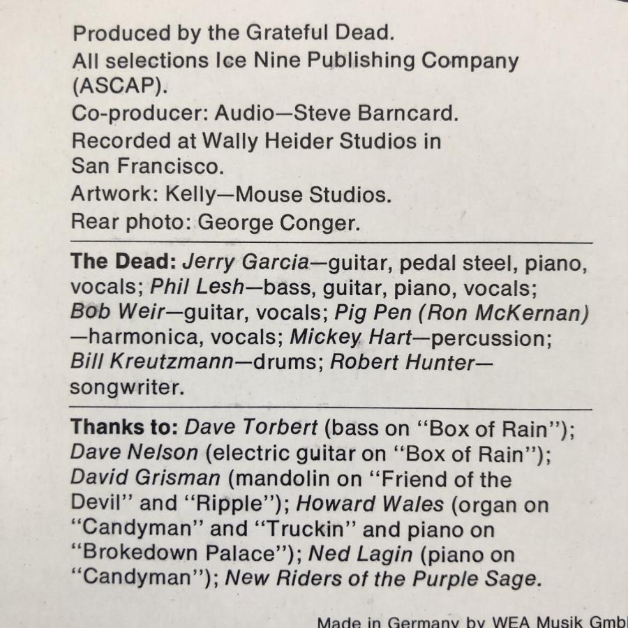 グレイトフル・デッド Grateful Dead 1971年 LPレコード アメリカン・ビューティ American Beauty ドイツ盤 Rock  Jerry Gracia