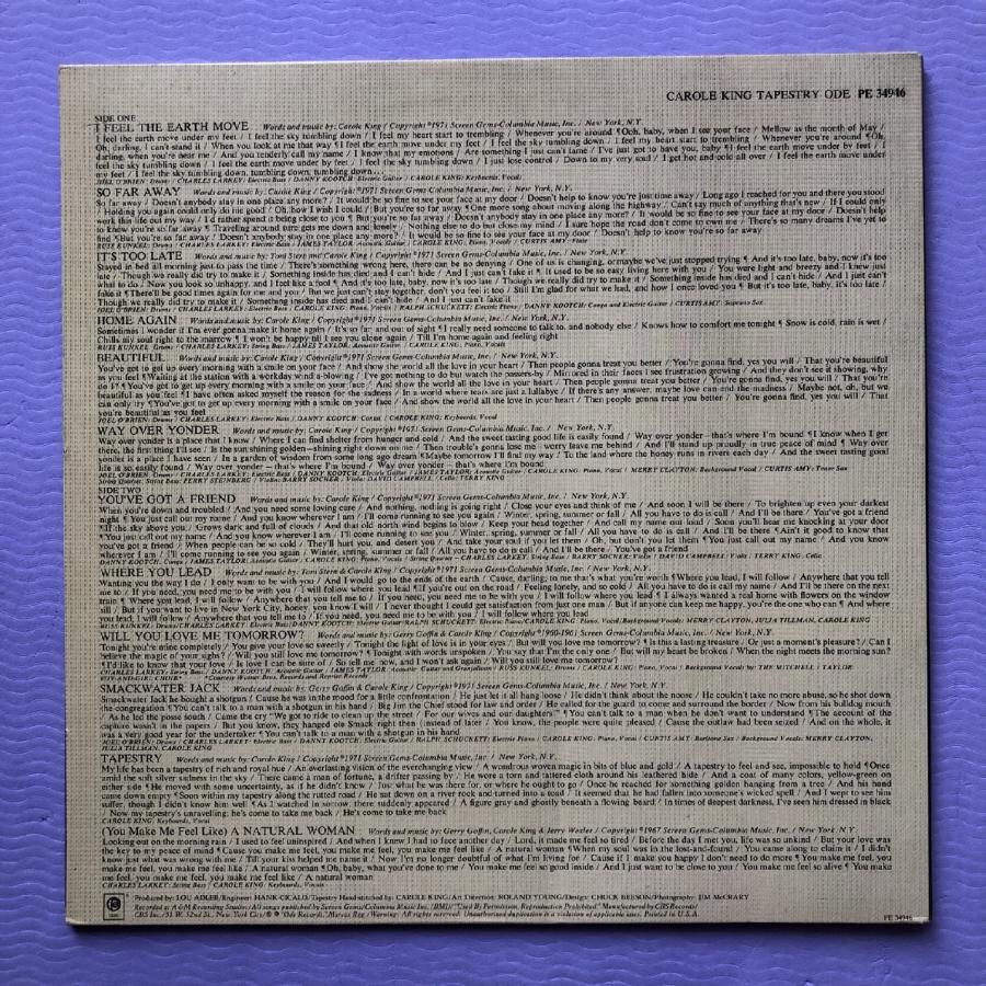美盤 キャロル・キング Carole King 1977年 LPレコード つづれ織り Tapestry 米国盤 James Taylor