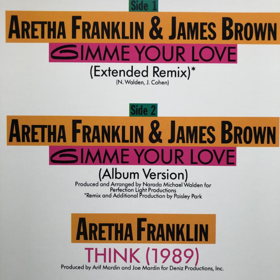 激レア 1989年 米国盤 オリジナルリリース盤 アレサ・フランクリン&ジェームス・ブラウン  LPレコード Gimme Your Love R&B ソウルファンク｜astrotunes｜06