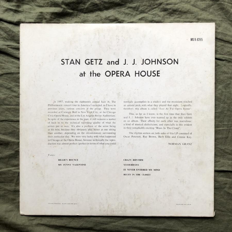 原信夫Collection MG V-8265 1957年 米国初盤 Stan Getz / J. J. Johnson LPレコード At The Opera House: Ray Brown， Oscar Peterson