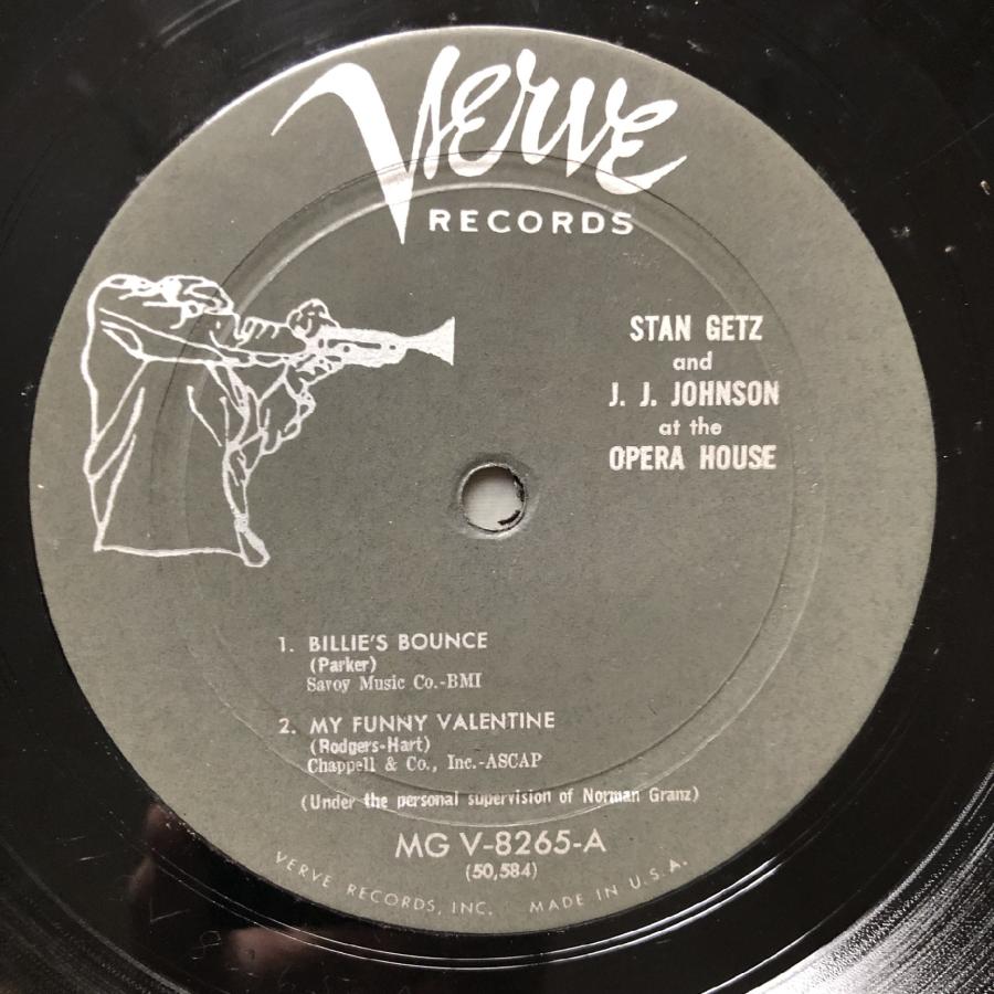 原信夫Collection MG V-8265 1957年 米国初盤 Stan Getz / J. J. Johnson LPレコード At The Opera House: Ray Brown， Oscar Peterson