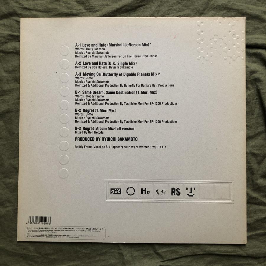 美盤 レア盤 1994年 オリジナルリリース盤 坂本龍一 Ryuichi Sakamoto 12''EPレコード Hard Revenge: Remix: Marshall Jefferson｜astrotunes｜02