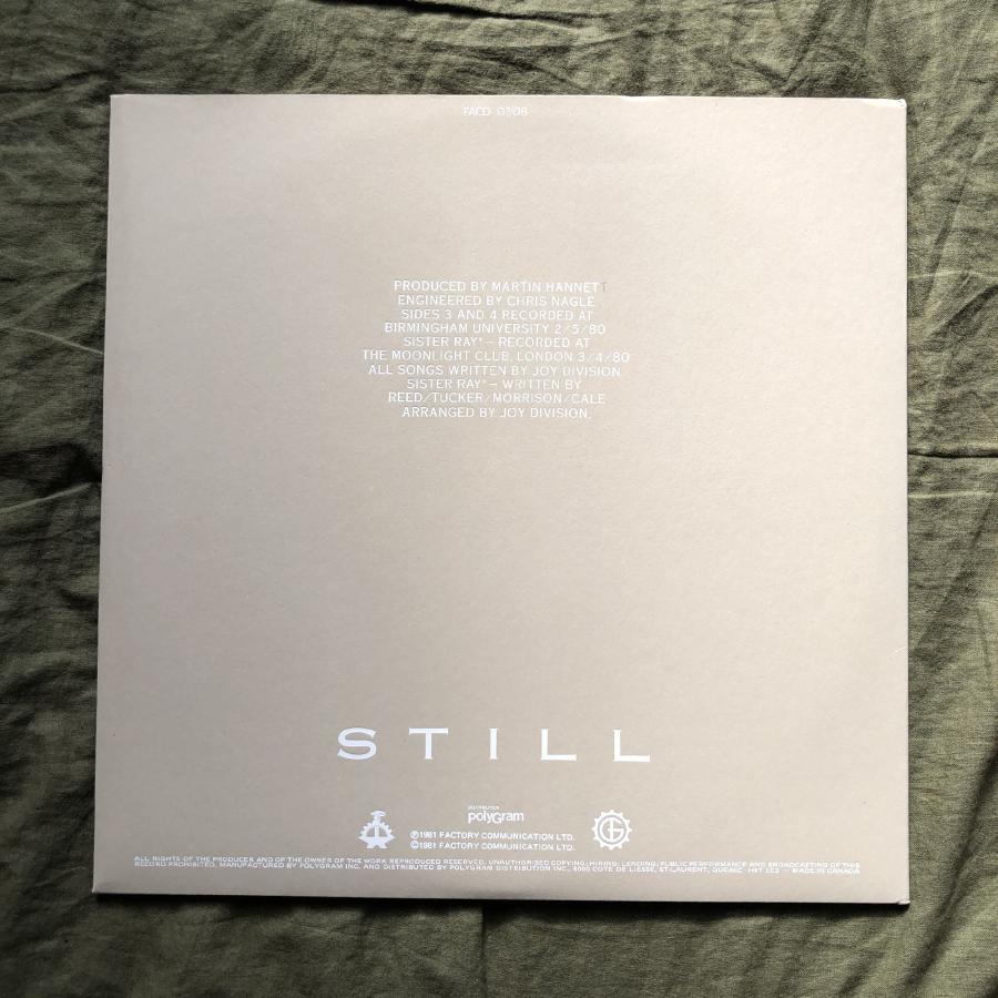 傷なし美盤 美ジャケ 新品並み 1981年 カナダ盤 ジョイ・ディヴィジョン Joy Division 2枚組LPレコード スティル Still: Ian Curtis