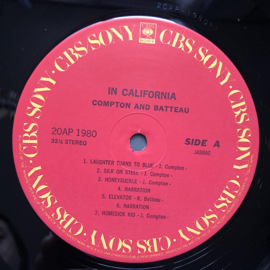 傷なし美盤 美ジャケ 1981年 国内盤 Compton & Batteau LPレコード In