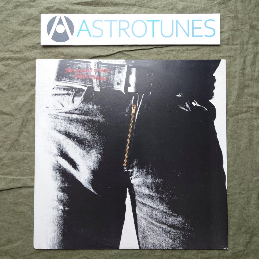 美盤 良ジャケ 1986年 米国盤 Rolling Stones LPレコード Sticky Fingers 名盤 ジッパー無し盤 Mick ...