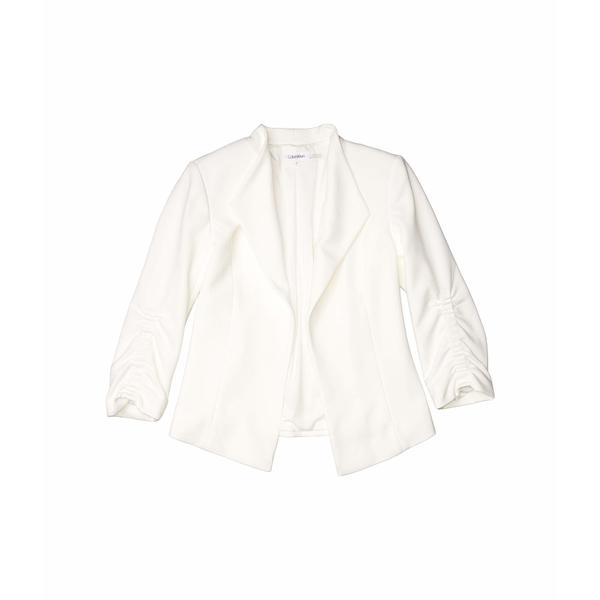 肌触りがいい カルバンクライン コート アウター レディース Cinch Sleeve Flyaway Jacket Soft White 新しいコレクション Trucktrailerntyreexpo Com