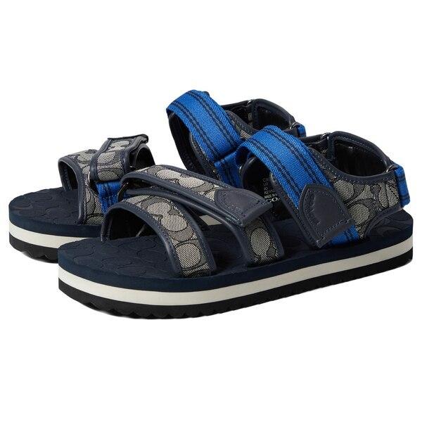 コーチ サンダル シューズ メンズ Signature Jacquard Sport Sandal Midnight Navy Nanopartea Com Sg