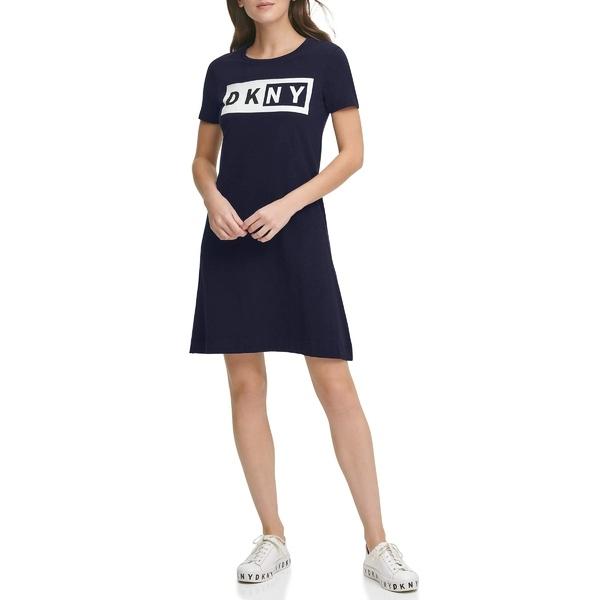 定番のブランドのダナ キャラン ニューヨーク ワンピース トップス レディース Tee Short Sleeve レディース Logo ワンピース Fit And Flare Tee Dress Midnight 05 1tbjwmicda 0db0 海外インポートファッション Asty2 買いサイト
