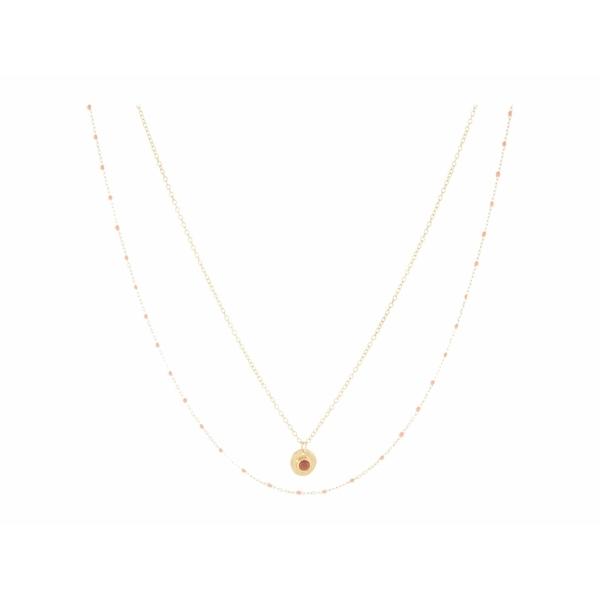 独創的 チャンルー ネックレス チョーカー ペンダントトップ アクセサリー レディース Enamel Dot Pre Layered Necklace Peach 日本最大級 Sobrancelhas Com Br
