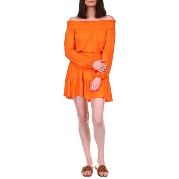 海外輸入 マイケルコース ワンピース トップス レディース Solid Off The Shoulder Mini Dress Mandarin 早割クーポン Www Ladislexia Net