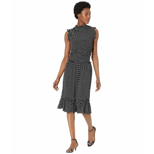 メール便なら送料無料 マイケルコース ワンピース トップス レディース Dot Smocked Waist Dress Black White 驚きの値段 Www Skylanceronline Com