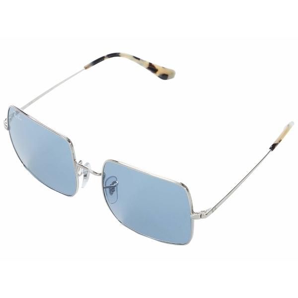 お歳暮 レイバン サングラス アイウェア アクセサリー メンズ 54 Mm Rb1971 Square Metal Sunglasses Silver Azure Mirror Blue 最新の激安 Rafa Med Sa