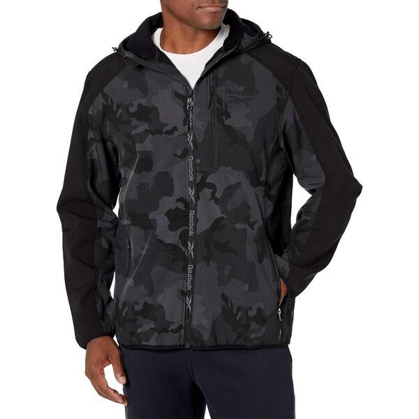 海外並行輸入正規品 リーボック Camo Black Black Jacket Knit Poly 100 Mens メンズ アウター コート リーボック コート メンズ コート アウター Savannah Osc Com