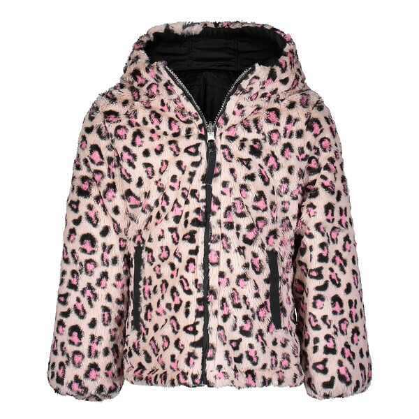 開店記念セール Fleece Midweight レディース アウター コート ロンドンフォグ コート レディース ロンドンフォグ Lined Print Cheetah Black Jacket コート アウター
