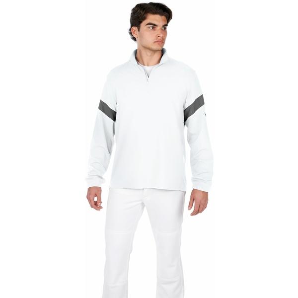 ミズノ トップス メンズ ランニング Mizuno Men's Hitting Jacket 1/4 Zip Pullover White Shade｜asty-shop2｜02