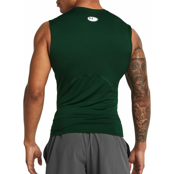 アンダーアーマー シャツ トップス メンズ Under Armour Men's HeatGear Compression Shirt Forest Green/White｜asty-shop2｜02
