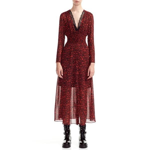 マージュ ビジネス オフィススーツ ワンピース Ravila トップス レディース Maje Ravila Sleeve Red レディースファッション Dress Floral