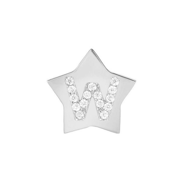 【新品本物】 ミニミニジュエルズ ピアス&イヤリング アクセサリー レディース Mini Mini Jewels Star-Framed Diamond Initial Earring White Gold-W, ラトックプレミア f0374fba