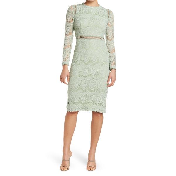 セール 東京 ラブバイデザイン Midi ワンピース トップス レディース Lace Long Sleeve Sleeve Midi レディース Dress