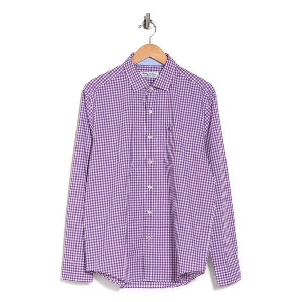 超安い トッミーバハマ シャツ トップス メンズ Newport Gingham Button-Up Shirt Hot Viola 長袖  サイズ:X_SMALL - taaluqstore.com