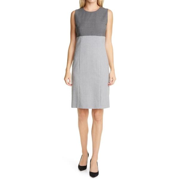 純正最激安 ヒューゴボス ワンピース トップス レディース Boss Dibena Colorblock Stretch Wool Sheath Dress Light Grey 海外 で 買う Htvnepal Com