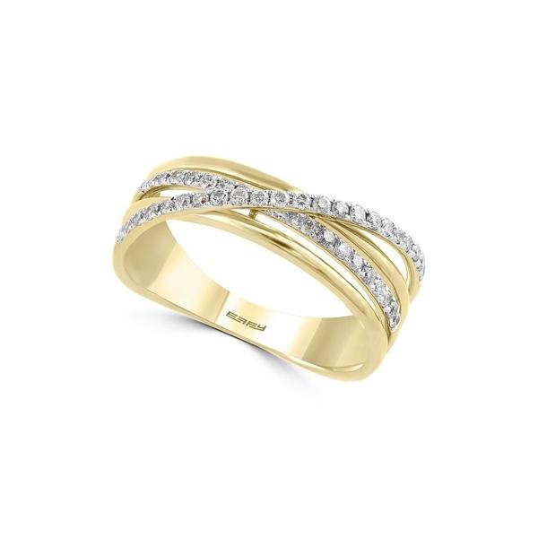 エフィー リング アクセサリー レディース 14K Yellow Gold Crossover Diamond Ring - 0.29 ctw - Size 7 Yellow