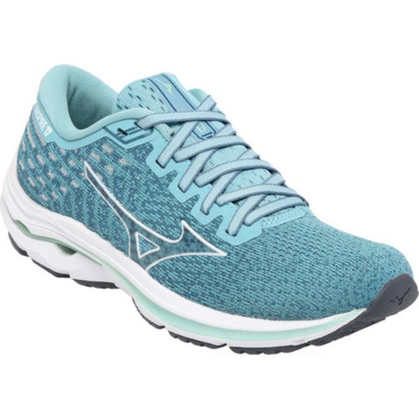 コンビニ受取対応商品 ミズノ スニーカー シューズ レディース Wave Inspire 17 Waveknit Sneaker Women S Dusty Turquoise White ブランド直営 Etechnologies Shop