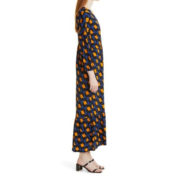 購入オンライン ディヴィエフ ワンピース トップス レディース Ebony Geo Print Long Sleeve Maxi Dress Arrow Head Navy 激安超高品質 Gkmarketing Ge