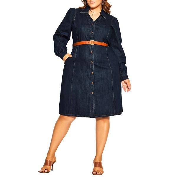 激安アウトレット シティーシック ワンピース トップス レディース Midnight Denim Long Sleeve Shirtdress Indigo ワンピーススーツ サイズ X Small Avia Russia Com