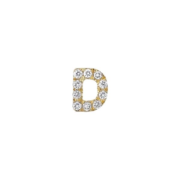 輝く高品質な ボニー レヴィ ピアス＆イヤリング アクセサリー レディース Icon Diamond Initial Single Stud Earring 18k Yellow Gold - D イヤリング