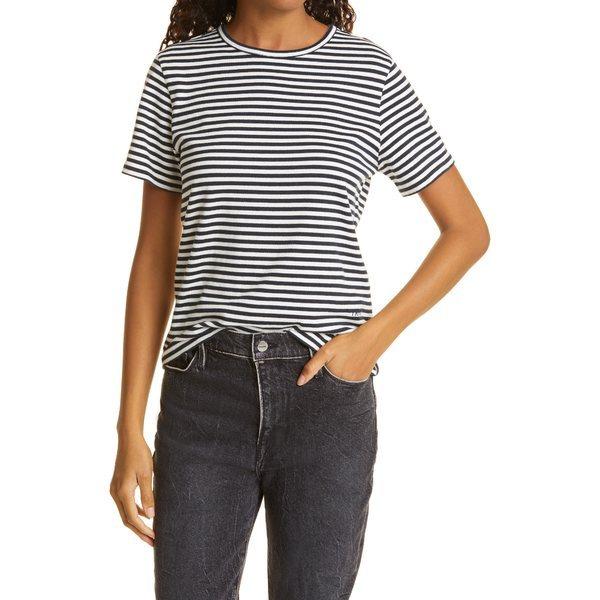 高品質 Top Crewneck Cotton Organic Stripe レディース トップス Tシャツ フレーム Tシャツ レディース フレーム Tシャツ カットソー Www Rankinengineering Com