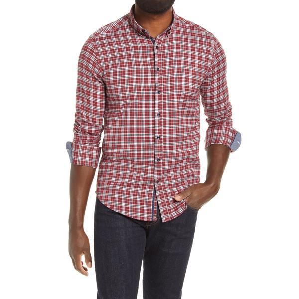 もらって嬉しい出産祝い Plaid Performance Microdot Touch Dry メンズ トップス シャツ ストーンローズ シャツ メンズ ストーンローズ Button Down Burgundy Shirt シャツ カジュアルシャツ Dagl Tg