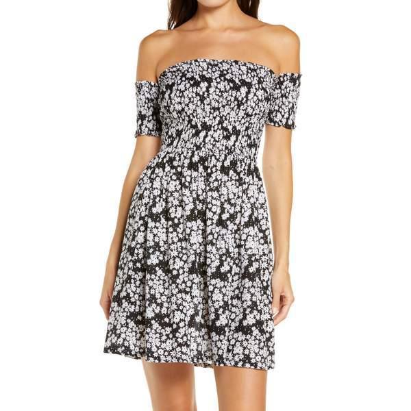 激安一掃 ティアールハワイ ワンピース トップス レディース Off The Shoulder Smocked Minidress 超お値打ち Shirleyryan Ca