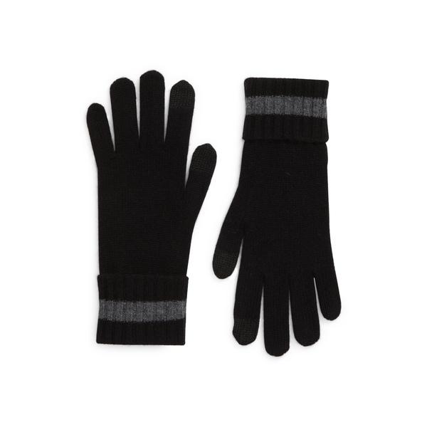 オリジナル 手袋 グッドマンブランド アクセサリー Black Gloves Cashmere Recycled Cuff Stripe メンズ 手袋