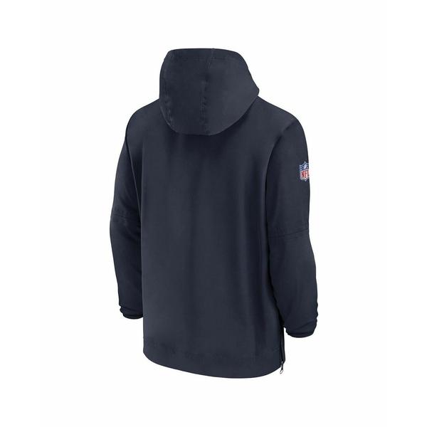 激安店を ナイキ パーカー・スウェットシャツ アウター メンズ Men´s Navy Chicago Bears Sideline Quarter-Zip Hoodie Navy