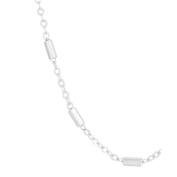 最安値に挑戦中 2028 ネックレス・チョーカー アクセサリー メンズ Silver-Tone Tube Shaped Designer Chain Necklace Gray