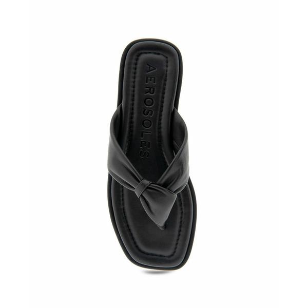 エアロソールズ サンダル シューズ レディース Women's Bond Flip Flop Sandals Black Leather｜asty-shop2｜03