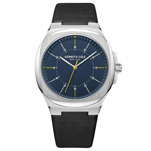 【超ポイント祭?期間限定】 メンズ アクセサリー 腕時計 ケネスコール Men's Black 41mm Watch Strap Leather Black Classic 腕時計