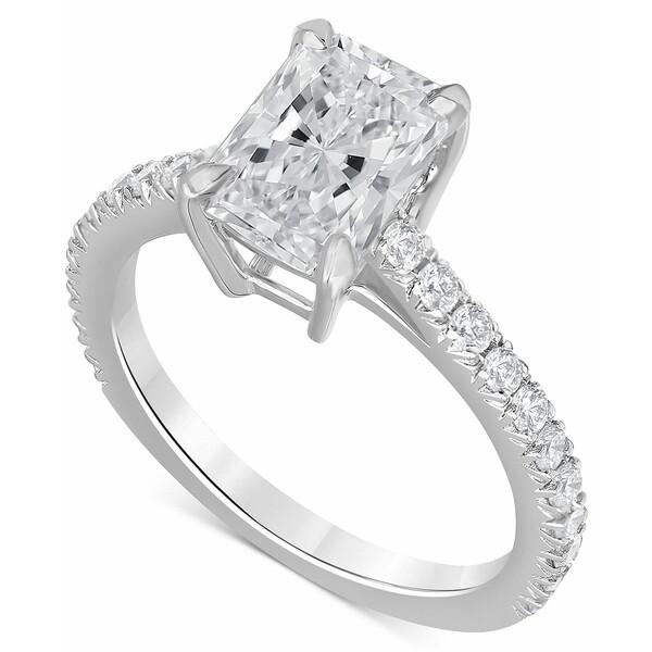 選ぶなら Engagement Radiant-Cut Diamond Lab-Grown レディース アクセサリー リング バッジェリーミシュカ Ring Gold White Gold White 14k in t.w.) ct. (2-1/2 指輪