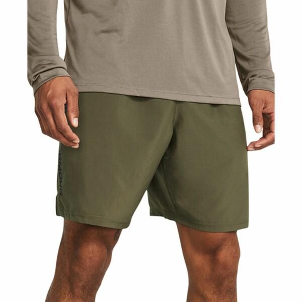 アンダーアーマー カジュアルパンツ ボトムス メンズ Men's Moisture-Wicking Logo-Print 8-1/4" Tech Shorts Marine OD Green / Black｜asty-shop2｜02