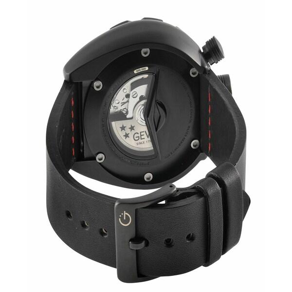 ジェビル 腕時計 アクセサリー レディース Men's Canal Street Chrono Swiss Automatic Italian Black Leather Strap Watch 48mm Black｜asty-shop2｜04