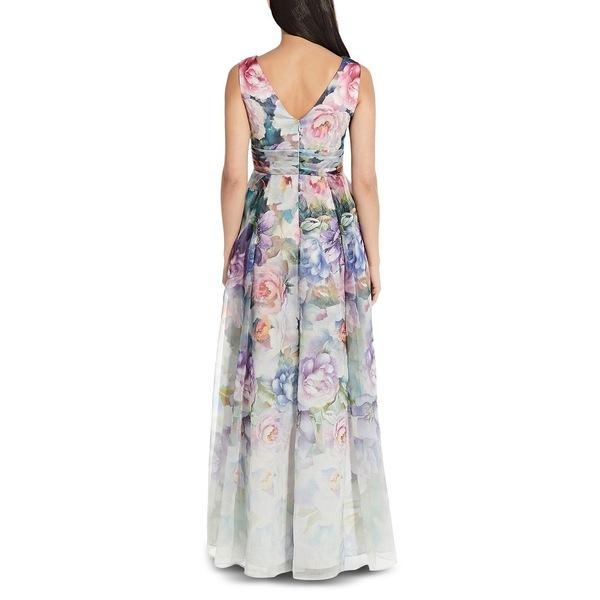 メール便全国送料無料 アドリアナ パペル ワンピース トップス レディース Printed Organza Gown Ivory Floral Web限定 Mercurytechnologies Mn Com