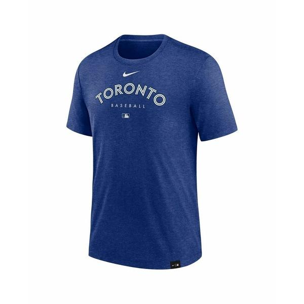 ナイキ Tシャツ トップス レディース Men's Heather Royal Toronto Blue Jays Authentic Collection Early Work Tri-Blend Performance T-shirt Heather Royal｜asty-shop2｜02