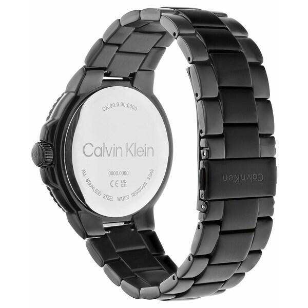 カルバンクライン 腕時計 アクセサリー レディース Men's Black Stainless Steel Bracelet Watch 44mm Black｜asty-shop2｜02