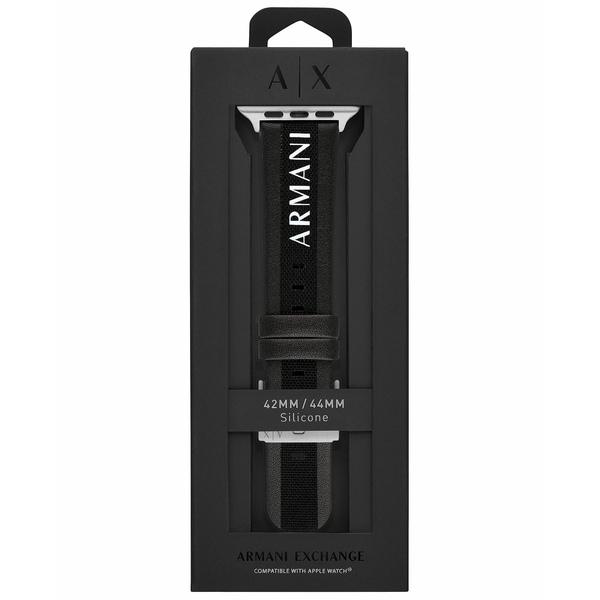 アルマーニ 腕時計 アクセサリー レディース Black Leather Band for Apple Watch, 42, 44, 45mm Black|asty-shop2|03