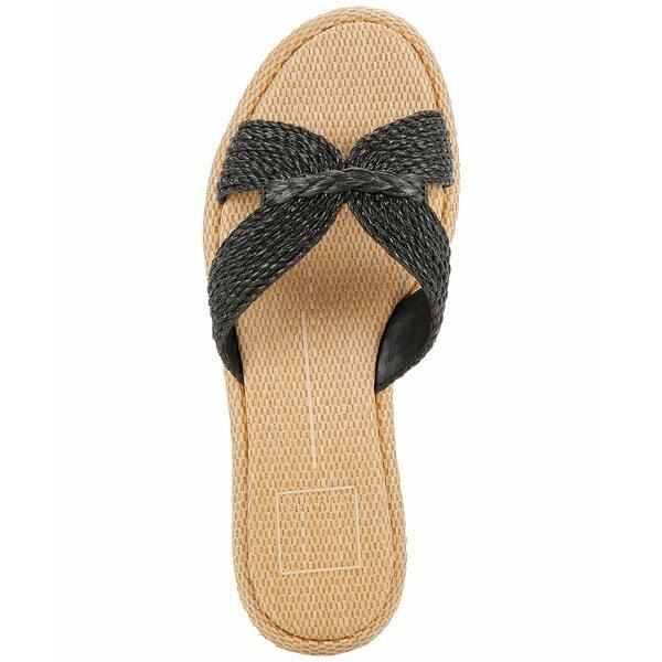 ドルチェヴィータ サンダル シューズ レディース Women's Atomic Raffia Slide Flat Sandals Black Raffia｜asty-shop2｜04