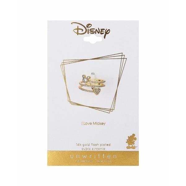 【スーパーセール】 ディズニー リング アクセサリー メンズ Cubic Zirconia Mickey Mouse and Heart Spiral Ring Gold