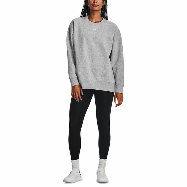 アンダーアーマー ニット&セーター アウター レディース Women's Rival Fleece Oversized Crewneck Sweatshirt Mod Gray Light Heather /  / White｜asty-shop2｜03