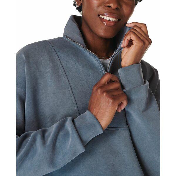売れ筋商品|||スウェッティベティ カットソー トップス レディース Women's Funnel Neck 1/2-Zip Sweatshirt Subdued Blue